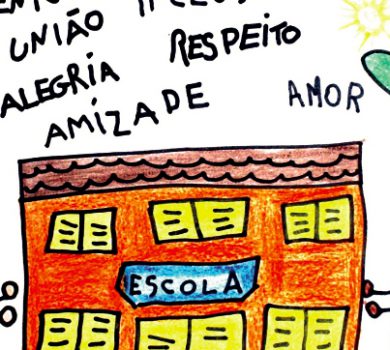 Desenho Criança a Escola de Queremos, 2017. Fonte: DNEP, 2017.