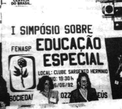 I Simpósio Sobre Educação Especial, FENASP, 1992. Fonte: Revista Pestalozzi, 1992.